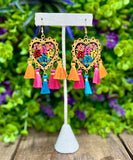 Hand Painted Wooden Hearts with Tassels - Cielito Lindo
