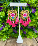 Hand Painted Wooden Hearts with Tassels - Cielito Lindo
