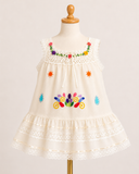 Milagro Dress Floral Hand Embroidered and Crocheted
