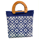 Oaxacan Handwoven Tote Bag with Wooden Handles