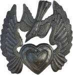 Peace Dove Heart Metal Art Wall Decor 5" x 5.25"