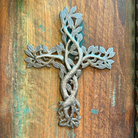 Handcrafted Cross Metal Art Wall Decor 9.8" X 11.7"