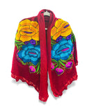 Mexican Floral Red Shawl