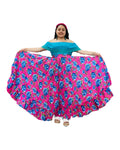 Mexican Folklorico Hot Pink Floral Skirt