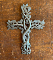 Handcrafted Cross Metal Art Wall Decor 9.8" X 11.7"