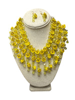 Handmade Ixtle Necklace & Earrings Yellow