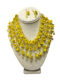 Handmade Ixtle Necklace & Earrings Yellow