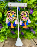Hand Painted Wooden Hearts with Tassels - Cielito Lindo