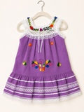 Milagro Dress Floral Hand Embroidered and Crocheted