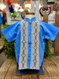 Boys Guayabera Maya Sky Blue - Cielito Lindo