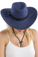 Classic Faux Nubuck Suede Poly Fabric Western Cowboy Hat