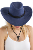 Classic Faux Nubuck Suede Poly Fabric Western Cowboy Hat