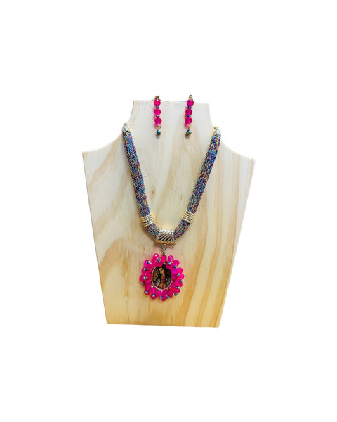 Lady of Guadalupe Beaded Necklace & Earrings