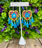 Hand Painted Wooden Hearts with Tassels - Cielito Lindo