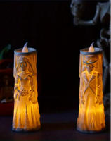 LED Skull Bride & Groom Candle Set