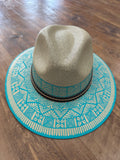 Hand painted Mexican hat Mayan