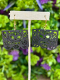 Sugar Skull Papel Picado Wooden Earrings - Cielito Lindo