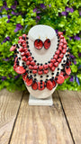 Hand Painted Clay Mugs & Plates Neckalce & Earrings Set
