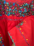 San Antonino Mexican Blouse 3/4 Sleeve Lavender Red