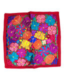 Mexican Red Floral Embroidered Pillow Cover