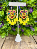 Hand Painted Wooden Hearts with Tassels - Cielito Lindo