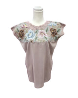 Elegant Mexican Blouse Taupe