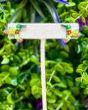 Hand Painted Wooden Hummingbird Studs Earrings - Cielito Lindo