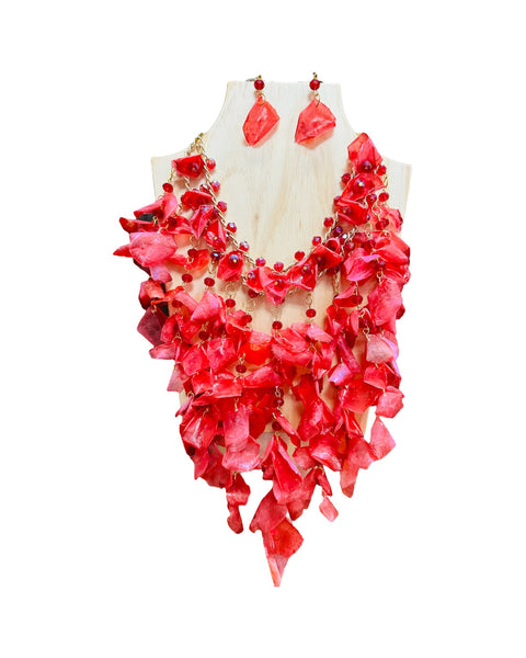 Mexican Handmade Red Fish Scale Necklace