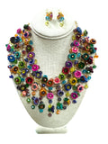Handmade Ixtle Necklace & Earrings Multicolor