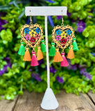 Hand Painted Wooden Hearts with Tassels - Cielito Lindo