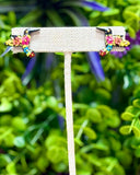 Hand Painted Wooden Hummingbird Studs Earrings - Cielito Lindo