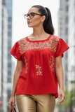 San Antonino Angela Blouse Red