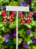 Hand Painted Wooden Butterfly Earrings - Cielito Lindo