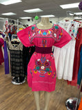 Puebla Plus Size Dress Hot Pink