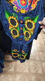 Mexican Embroidered Denim Romper - Cielito Lindo