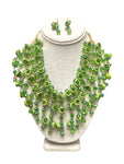 Handmade Ixtle Necklace & Earrings Lime Green