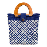 Oaxacan Handwoven Tote Bag with Wooden Handles