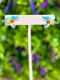 Hand Painted Wooden Hummingbird Studs Earrings - Cielito Lindo