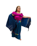 Mexican Handmade Embroidered Skirt Navy