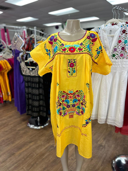 Puebla Plus Size Dress Yellow