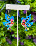Golondrina Wooden Hand Painted Earrings - Cielito Lindo