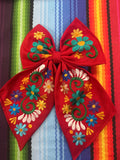 Floral Embroidered Hair Bows - Cielito Lindo