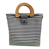Oaxacan Handwoven Tote Bag with Wooden Handle