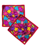 Mexican Red Floral Embroidered Pillow Cover