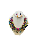 Handmade Ixtle Necklace & Earrings Multicolor