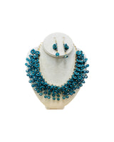 Handmade Ixtle Necklace & Earrings Teal