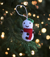 Christmas Snow Man Stitched Eyes Ornament - Cielito Lindo