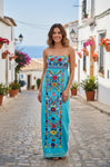 Sara Mexican Strapless Dress Mint