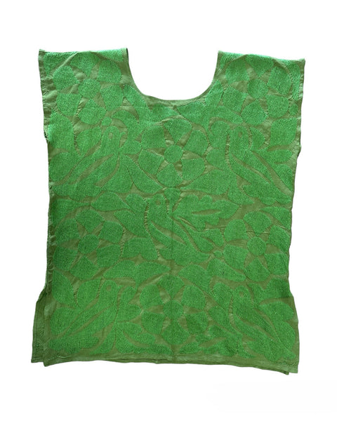 Jalapa Olive Green Top with Green Embroidery