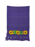 Floral Embroidered Fringed Shawl